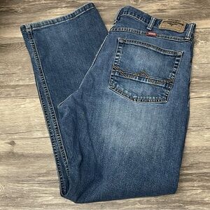 👖 Wrangler Premium Relaxed‎ Boot Jeans | Men’s 34x30 | Blue Stretch Denim
